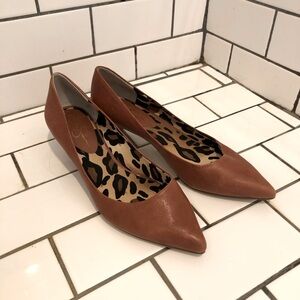 Jessica Simpson Low Pump Heels Camel / Tan With Animal Print Dressy Or Casual